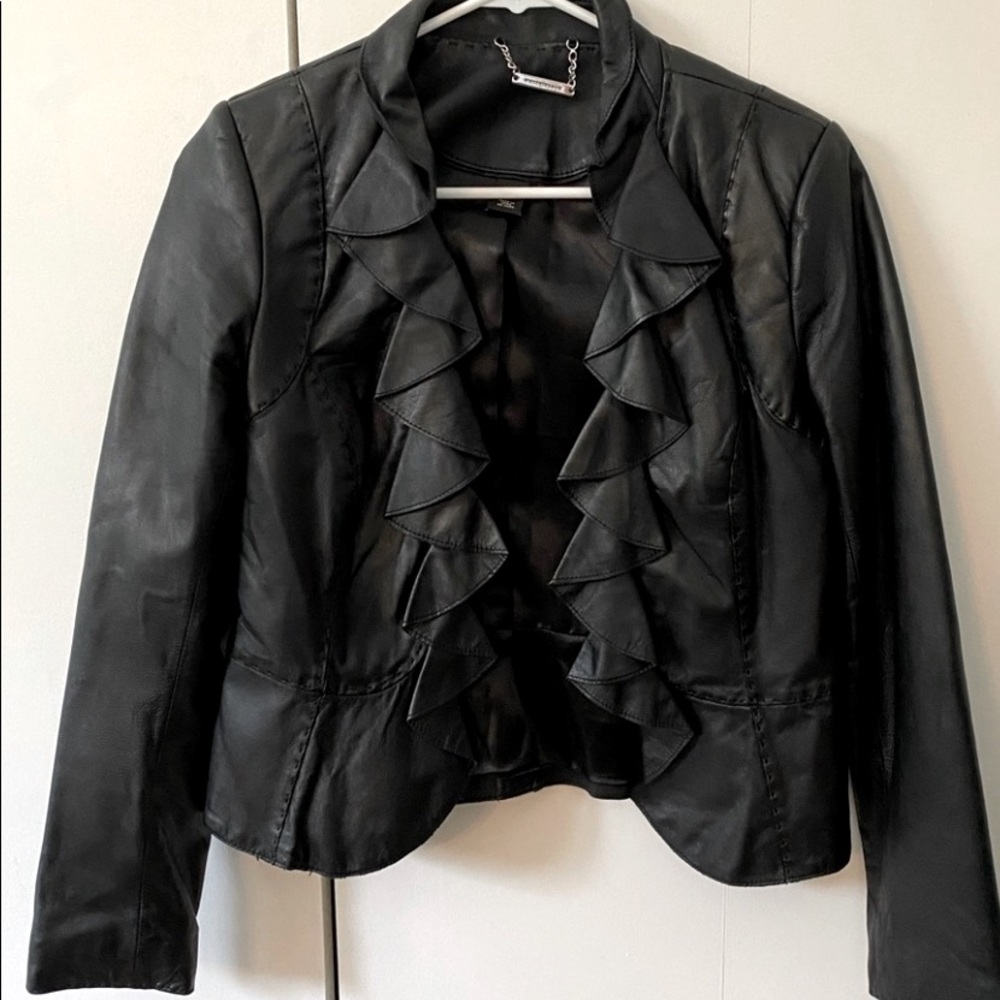 WHBM Black Leather Jacket
